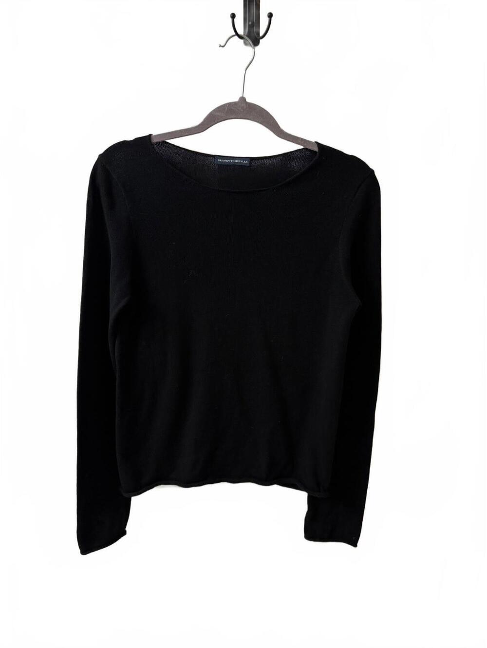 Brandy Melville Black Long Sleeve Cotton Sweater Top, Size 58
